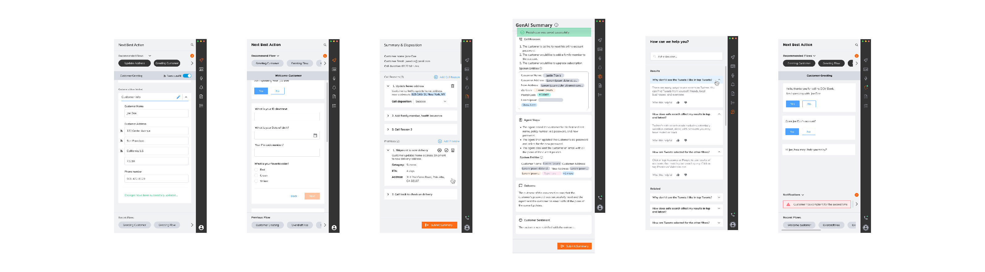 Legacy Agent Assist runtime interface showing fragmented panels and disconnected workflows